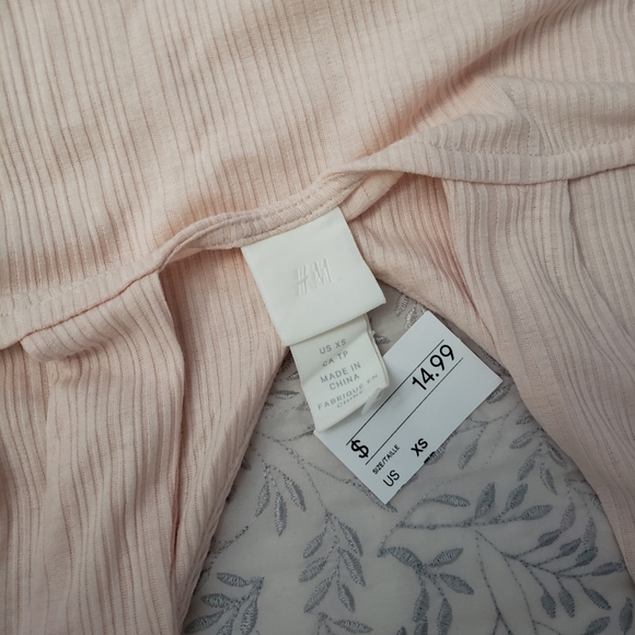 Peach ribbed long crop tank top - Picture 2 of 3